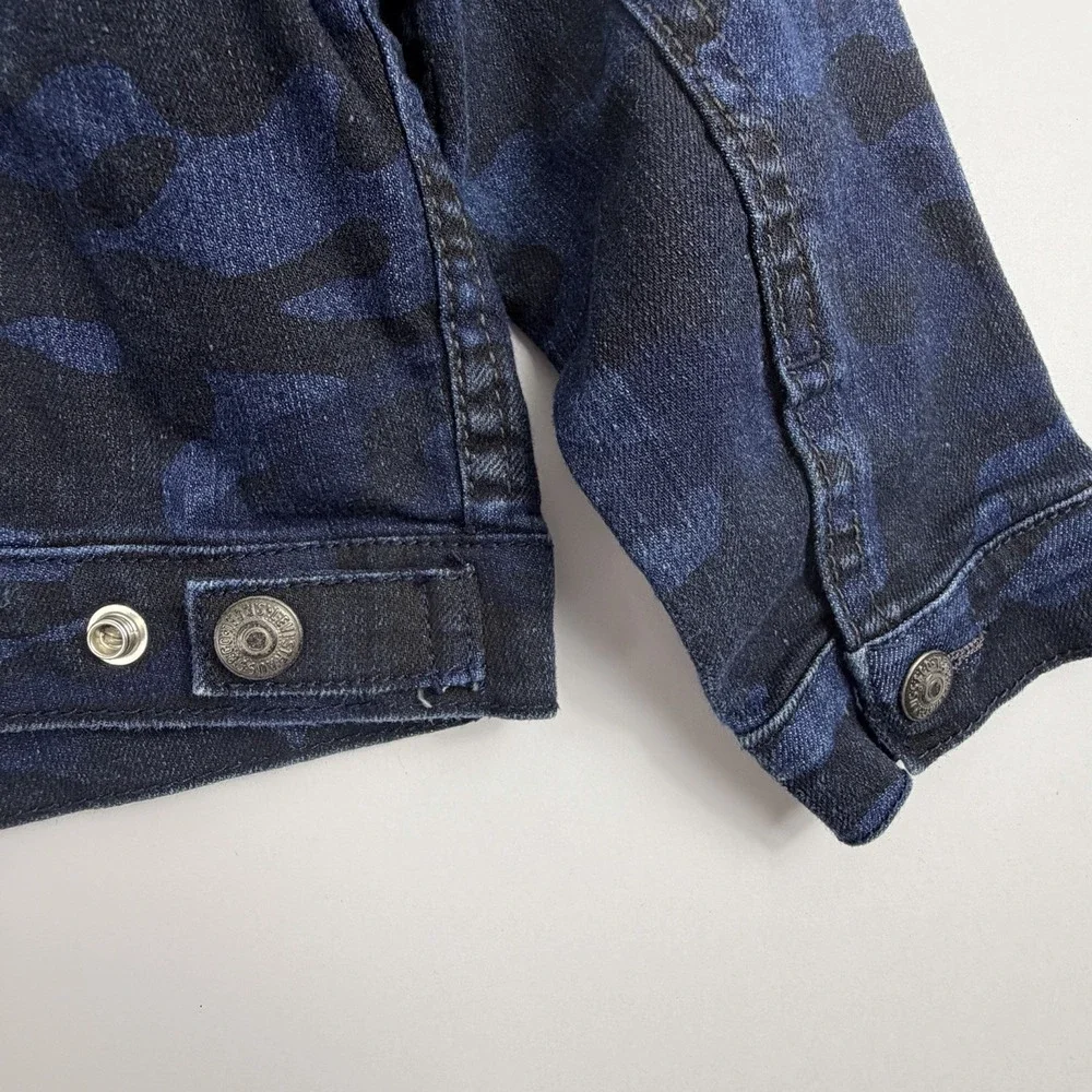 Levi's Toddler Denim Jacket – Size 24M – Dark Wash Camo Print Trucker Style‎